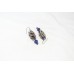 Antique Dangle Earrings Silver Natural Lapis Lazuli Gem Stone Handmade Women Gift Traditional Tribal E525 